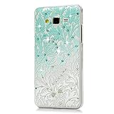 Galaxy Grand Prime Case,Samsung Galaxy G530 Case - Mavis's Diary 3D Handmade Bling Crystal Shiny Rhinestone Diaonds Special Hollow Floral Gradient Pattern Clear Case Hard PC Cover