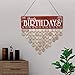 JHYQ-US [Mom Birthday Gifts] Family Birthday Calendar Wooden Crafts Wall Hanging Plaque Board for Family Friends Birthday Reminder with 50 Pieces Wooden DIY Discs Hanging One by One