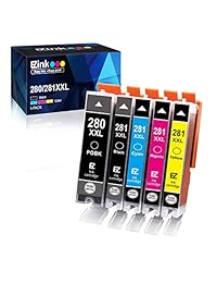 E-Z Ink (TM) - Cartucho de tinta compatible para Canon PGI-280XXL CLI-281XXL PGI 280 XXL CLI 281 XXL para PIXMA TR7520 TR8520 TS6120 TS8120 TS9120 (1 PGBK1, 1 negro, 1 cian, 1 magenta, 1 amarillo) 5 unidades