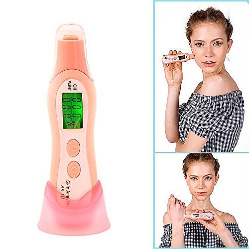 Neon SK-5D Battery Operated Skin Care Digital Analyzer Monitor for Skin Moisture Oil Skin Testing Tester Pen with LCD Display for Home, Traveling, Beauty Salon