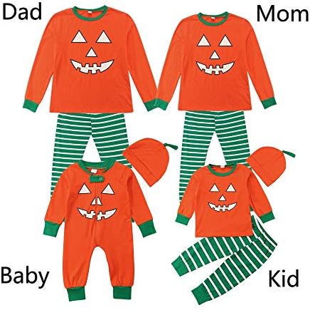 Iusun Family Pajamas Matching Sets, Men Women Newborn Baby Boy Girl Family Halloween Pumpkin Outfits Romper Sleepwear Tops + Pants