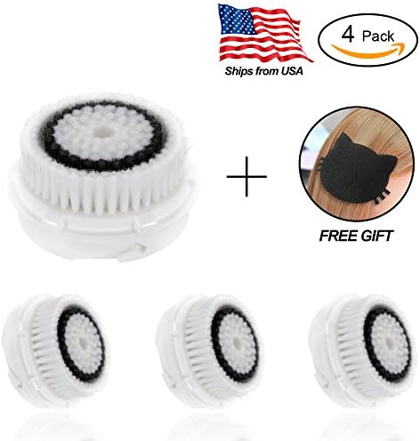 Bingogous 4 Pack Sensitive Cleanse Brush Replacement Heads, Compatible Facial Cleaning Brush Heads for Mia Mia2 Mia3 Aria Mia Fit Smart Profile and Alpha Fit