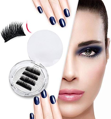 Mink Full Eye Dual Magnetic False Eyelashes No Glue Handmade Best Reusable 3D Fake Eyelashes Double Magnet Prime For Women Makeup Natural Look (4pcs)