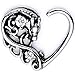 Body Candy Body Piercing Jewelry Stainless Steel 16G Right Closure Daith Cartilage Dragon Heart Tragus Earring