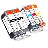 Sophia Global Compatible Ink Cartridge Replacement Set for Canon PGI-225 CLI-226 (Pack of 5: 2 PGI-225 Large Black, 1 CLI-226 Cyan, 1 Magenta, 1 Yellow)