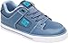 DC Pure Elastic Skate Shoe, Blue, 5 M US Big Kid
