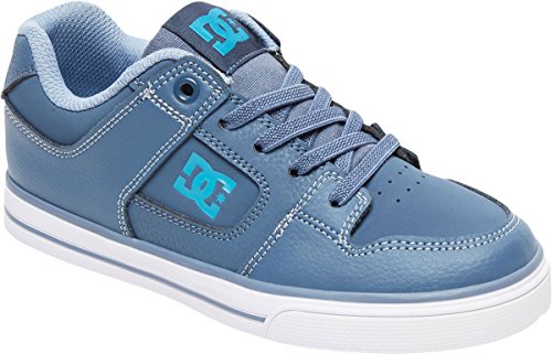 DC Pure Elastic Skate Shoe, Blue, 5 M US Big Kid