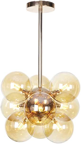 Cclight G4 9 Luces Globo Lámpara Colgante De Araña Dormitorio,oro El