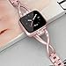 Wearlizer Metal Replacement for Fitbit Versa Bands for Women Rose Gold Silver Black Small Large X Type Design Pink Gold
