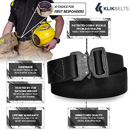 Men's Tactical Riggers Belt -2 PLY 1.5" D-Ring Riggers Belt - Klik Belt