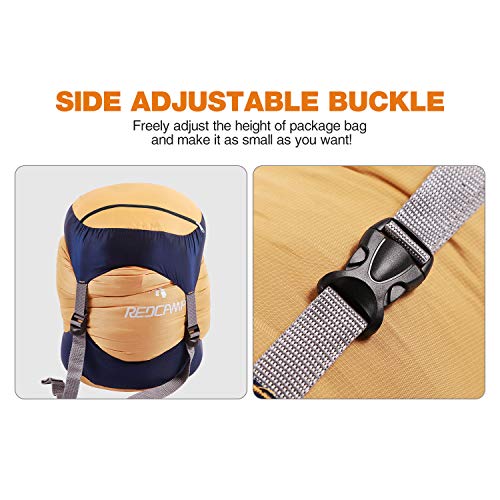 REDCAMP Nylon Compression Stuff Sack, Lightweight Sleeping Bag Compression Sack Great for Backpacking, Hiking and Camping, Orange XL - Thumbnail 4