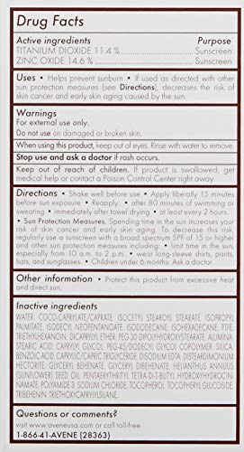 Eau Thermale Avene Mineral Fluid Sunscreen, Broad Spectrum SPF 50+, Water Resistant, Non-Greasy, 1.3 oz.