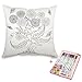 JES&MEDIS DIY Coloring Graffiti Pillowcase Home Decorations Craft Kit Pillow Cover Square 18