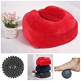 Neck Pillow Travel Cushion Memory Foam With Strap and massage ball2