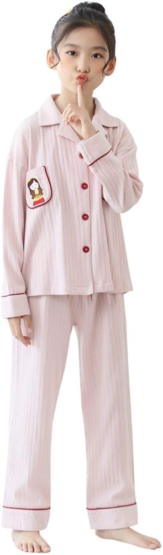 Amazon 実りの秋 ガールズパジャマ 女の子 キッズ 長袖 綿 前開き 王冠柄 大きいサイズ 上下セット かわいい 春 ルームウェア 寝間着 ナイトウエア 部屋着 柔らか 薄手 保温性 プリンセス 女児 ネイビー 1cm パジャマ 通販