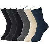 Men's 98% Cotton Rich Slight Thin Dress Socks for Business Office Womens Casual Socks 6 Pack