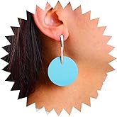 Iaceble Vintage Long Disc Dangle Earrings Disc Coin Earrings Yellow Coin Drop Earrings Exaggerated Disc Earrings Jewelry