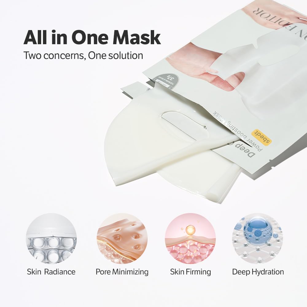 SUNGBOON EDITOR Deep Collagen Overnight Mask Hydrating Mask for Glass Skin, Wrinkle Care, Firming & Pore Refining 2,160,000PPB Collagen + 9 Peptides Stocking Stuffers for Women Korean Skincare, 4ea