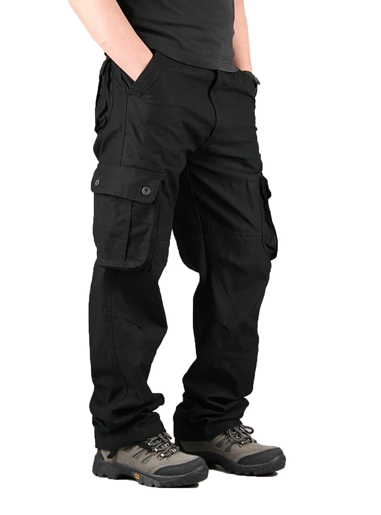 Men's Cotton Cargo Trousers with 6 Pockets, Regular Fit Trousers, Outdoor Trousers, Leisure Trousers, Hiking Trousers, Trekking Trousers