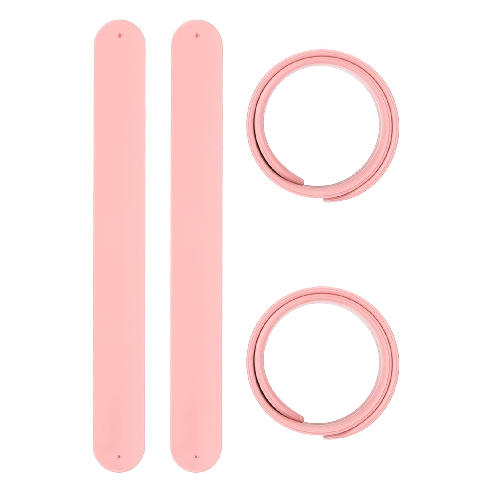 PATIKIL Slap Bracelets 8.5" x 1", 4 Pcs Silicone Slap Bracelet Bulk Blank Snap Band Soft Wristband for Party Favor DIY Gifts Classroom Birthday Crafts, Pink