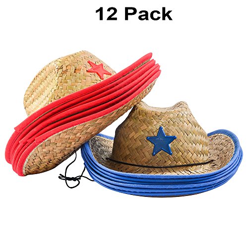 Cowboy Party hats - Dozen Hats - Straw 
