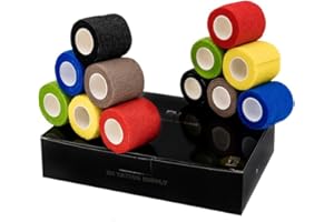 EH Tattoo Grip Tape 12Pcs Self-adhesive Bandage Cohesive Elastic Wrap for Tattoo Pen Machine Accessories