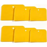 Wrzuzs 6PCS Flexible Plastic Body Filler Spreaders, Reusable Auto Body Repair Putty Scrapers, 4/5/6 Inch Curved Surface Applicator for Car Body Filler, Putty, Glaze, Caulk and Home Wall Repair