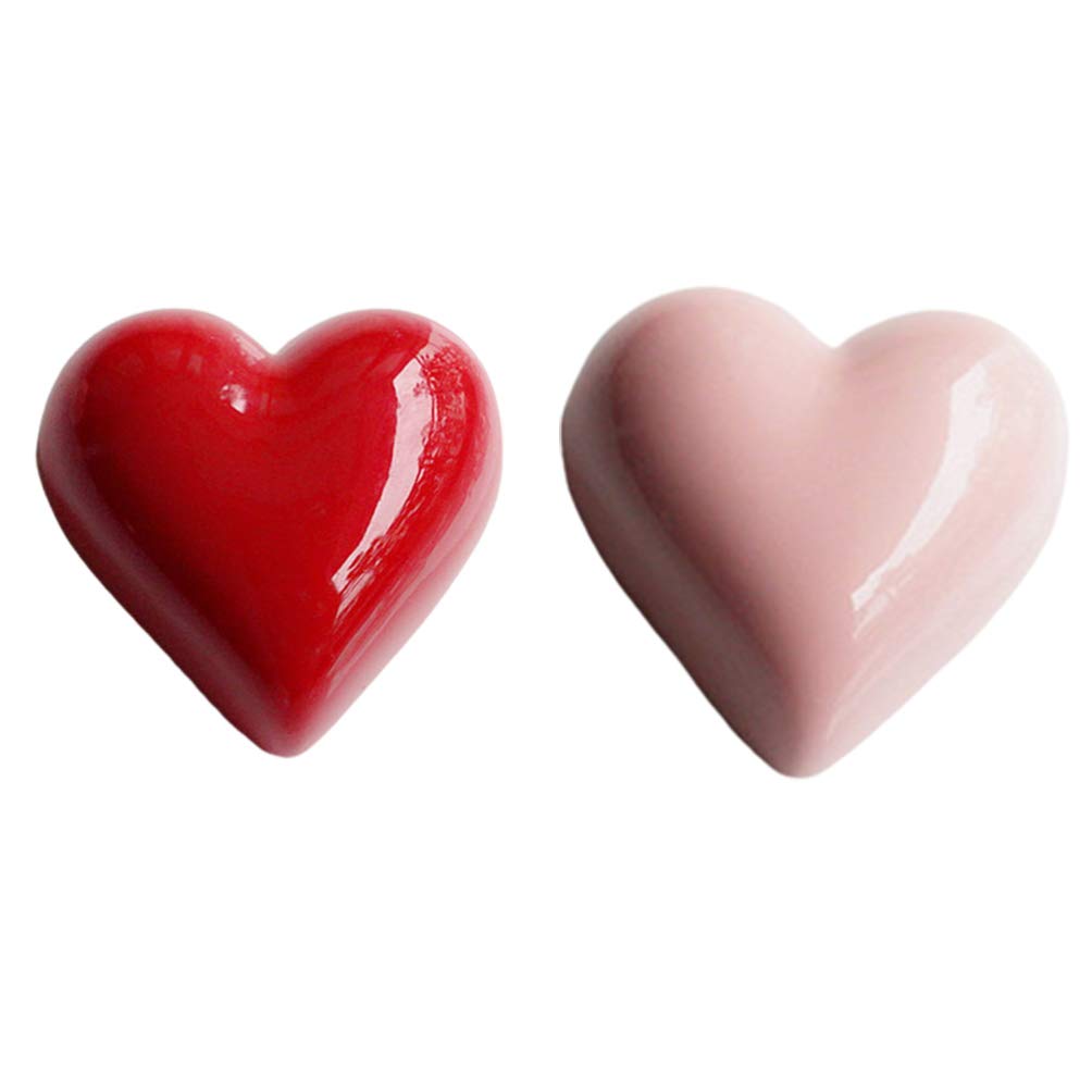 Amosfun Fashionable, Trendy Heart Shaped Resin Decorative Magnets, 10pcs Set
