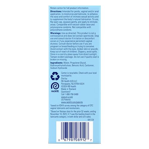 K-Y Jelly Classic Water-Based Body Friendly Formula 4 Fl Oz. Personal  Lubricant for Wetter Sex for Men, Women and Couples & Safe to Use with  Latex Condoms in Saudi Arabia | Whizz