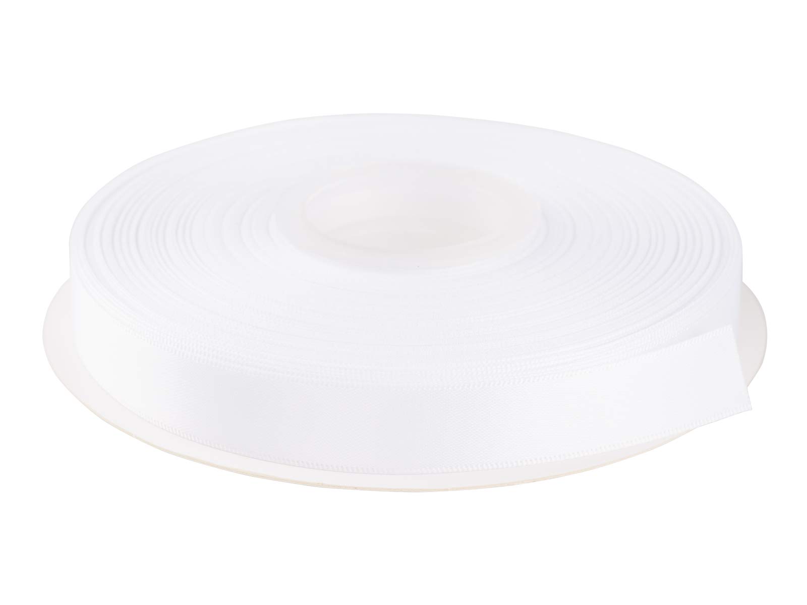 AVANAVA 16mm Wide Double Face Satin Ribbon - 45 Meters (029-White)