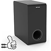 Powered Subwoofer, Bestisan 6.5" Active Home Audio Subwoofer in Compact Design for Receiver,Deep Bass in Black