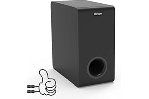 Powered Subwoofer, Bestisan 6.5" Active Home Audio Subwoofer in Compact Design for Receiver,Deep Bass in Black