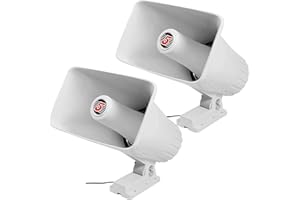 5 CORE PA Horn Speaker 2Pc 8 Inch 65W Loud Audio Indoor Outdoor PA Speakers System 8Ohm Reflex Megaphone Mounting Bracket & Hardware Included White - HW 508 WH 2PC