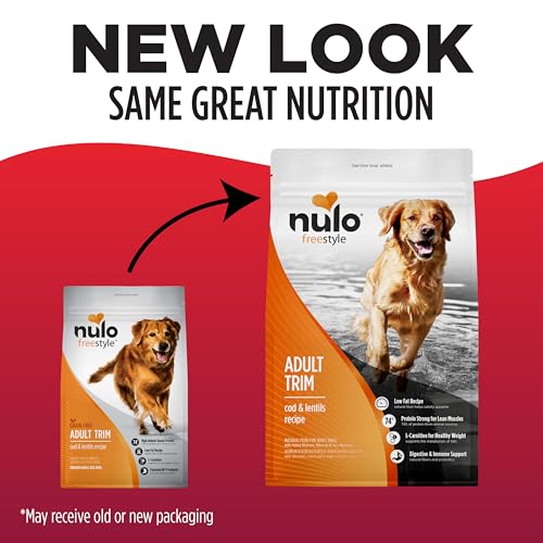 NULO FREESTYLE ADULT TRIM DRY DOG FOOD – HIGH PROTEIN GRAIN FREE DOG FOOD FOR HEALTHY WEIGHT MANAGEMENT, NATURAL KIBBLE WITH PROBIOTICS, L-CARNITINE AND FIBER FOR SMALL, MEDIUM, LARGE BREEDS, 6LB BAG
