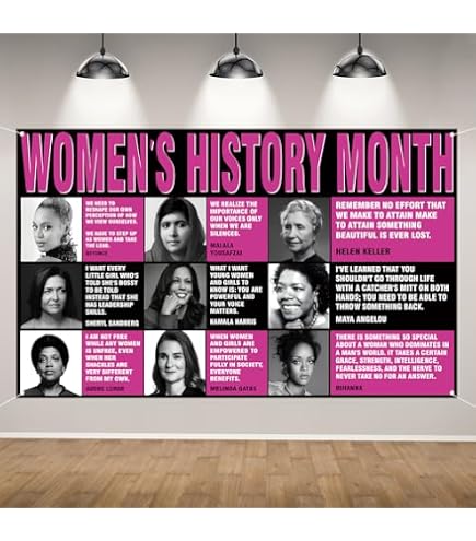 Women’s History Month Banner – NO-DIY Pre-Strung Glitter Banner, 4.1 Feet Long, Adjustable Letters - View #12