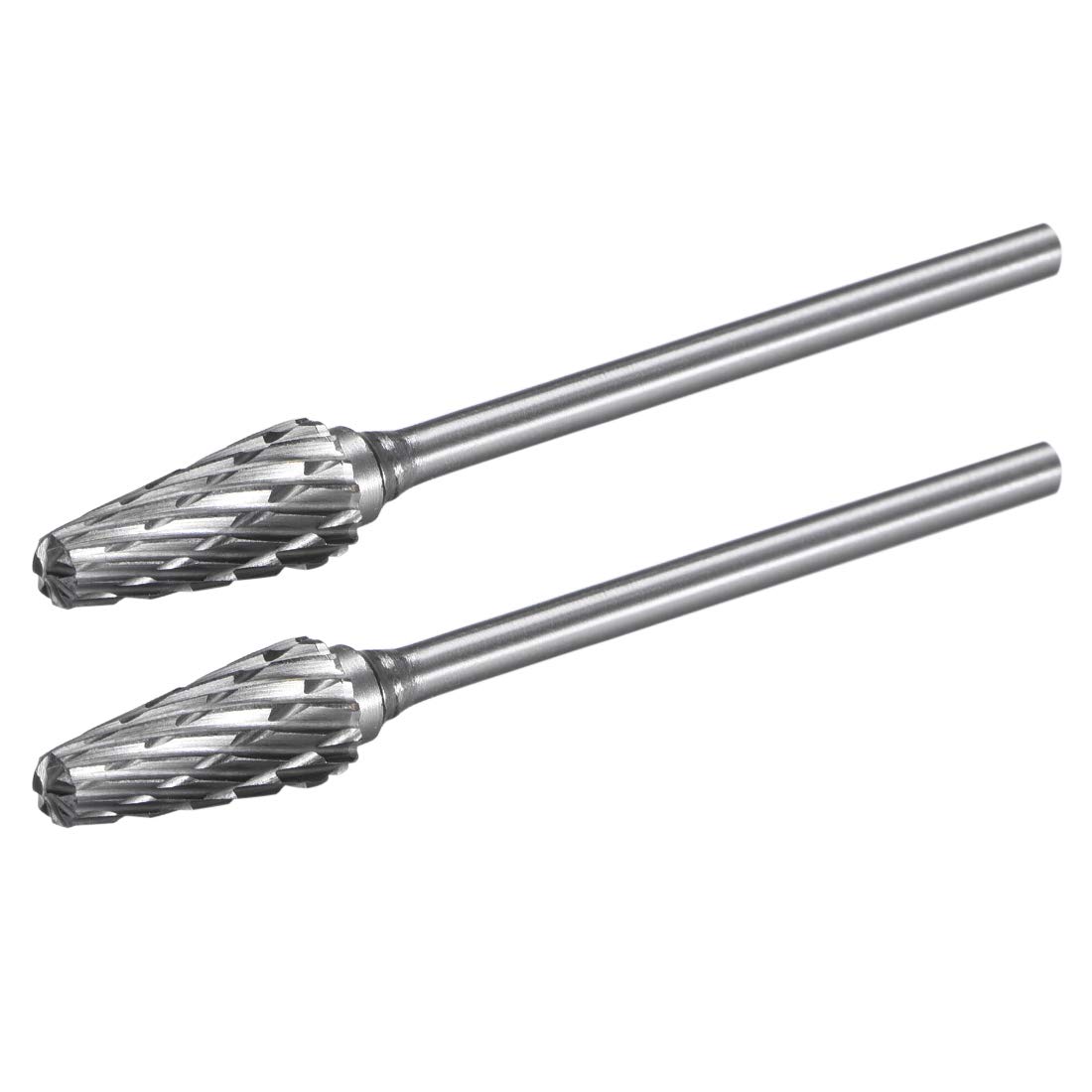sourcing map Tungsten Carbide Rotary Files 3/32" Shank, Double Cut Taper Shape Rotary Tool 6mm Dia, for Die Grinder Drill Bit Wood Soft Metal Carving Polishing Model Engineering, 2pcs