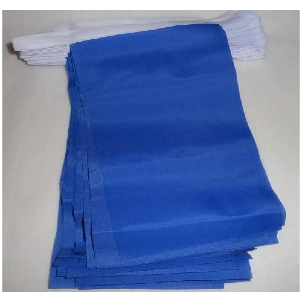 AZ FLAG - Plain Blue Bunting Flag - 40 Ft Garland with 20 Blue Solid color Flags 18'' x 12'' - 100% Polyester String Pennant - 12 meters