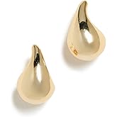 By Adina Eden Women's Solid Curved Teardrop Hoop Earrings