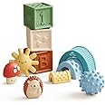 Itzy Ritzy Sensory Blocks Set - Baby Building Blocks 10-Piece Set - Features Soft & Textured Characters - Sensory Toy for Babies & Toddlers Aged 0 Months and Up