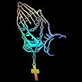 JINYUNDUOSP Road Premium Vehicle Decals – Praying Hands & Rosary Sticker - Car, Truck, Computer, Wall, Any Clean Smooth Surface - Vinyl Perfect for Bumper Stickers, Easy Application (Color 10in)