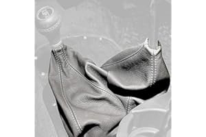 RedlineGoods Shift Boot - Dual Compatible with Jeep Wrangler YJ 1987-95. Tailor Made - not Universal. Genuine top-Grade Italian Black Perforated Leather with Red Thread