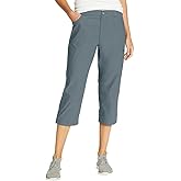 Eddie Bauer Women's Cargo Hiking Pants Lightweight Quick Dry Outdoor Water Resistant UPF 50+ Rainier Capris with Zipper Pockets - Gray 16