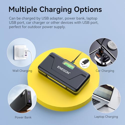 ENEGON NP-W126S NP-W126 Battery (1680mAh) 20W LCD Fast Charger for Fujifilm X100V,X100VI, X100F,X-T1,X-T3,X-T30,X-T100,X-T200,X-A1,X-E1,X-E2,X-E3,X-E4,X-M1,X-S10,X-Pro1/2/3,HS30EXR, HS35EXR, HS50EXR