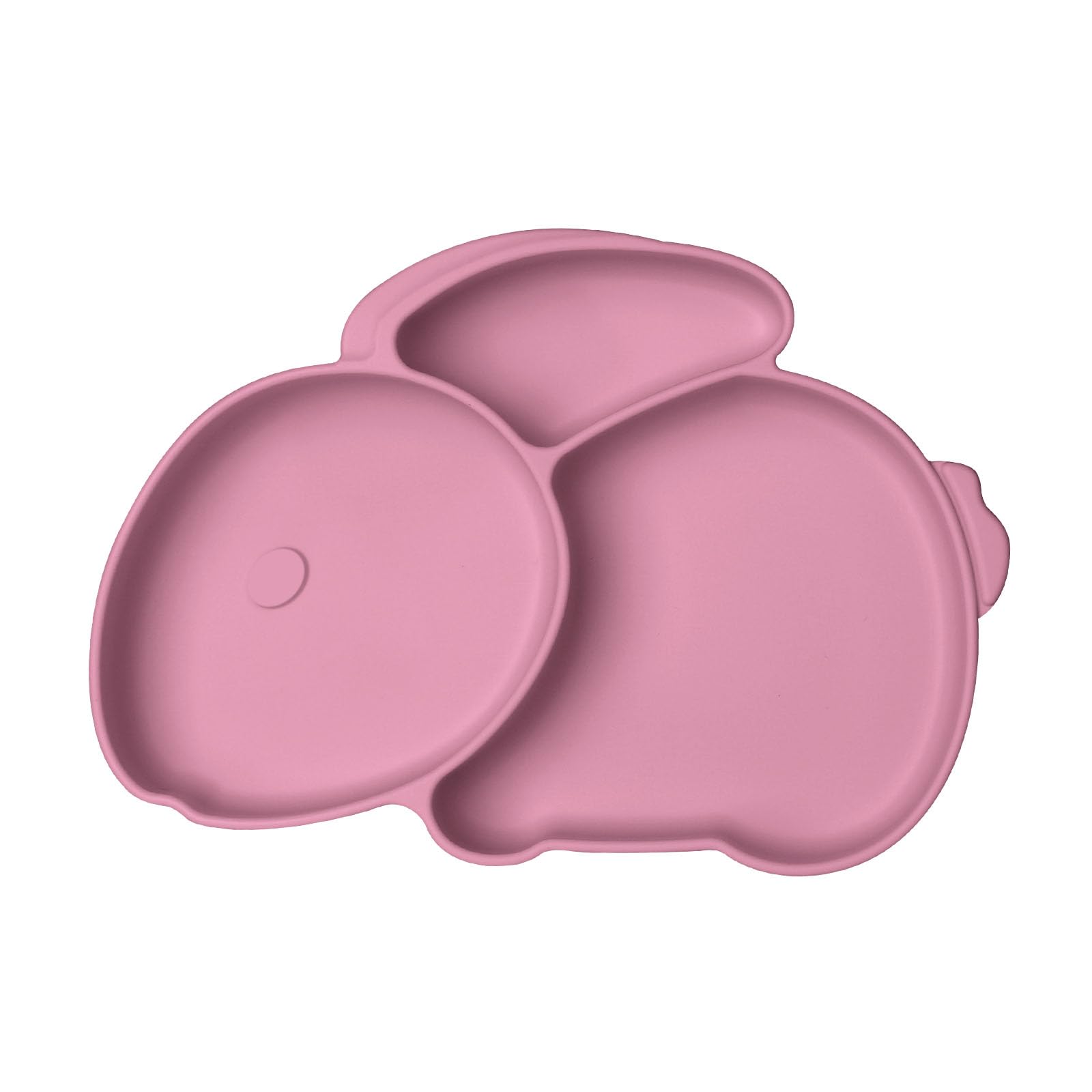 Vicloon Toddler Plates, Pink Silicone Suction Divided Plate for Self Feeding Training and Non-Slip Weaning on High Chairs or Tables
