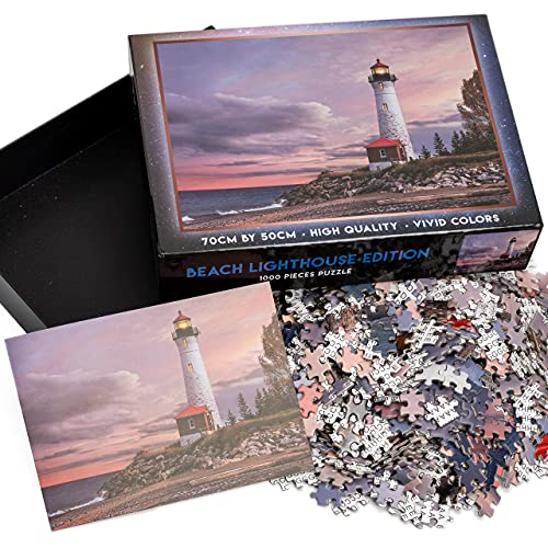 Cosmik 1000 Piece Jigsaw Puzzle for Adults Lighthouse Evening Scenery