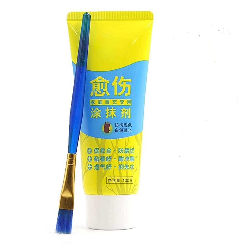 Wination 100g Bonsai Grafting Paste, Effective Plant Wound Healing Agent Sealant Liquid Bandages Tree Pruning Paste with Brush