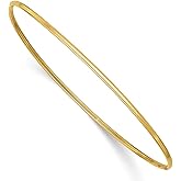 Diamond2Deal 14K Yellow Gold Polished Slip-on Bangle Bracelet (L- 8", W- 1.5 mm)