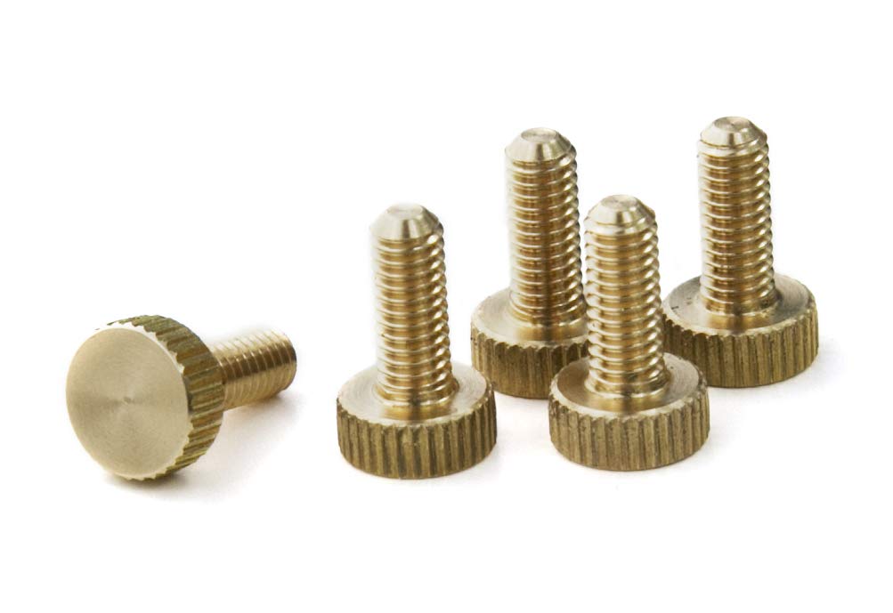 PrecisionGeek® M4 Knurled Thumb Screws Brass – CNC Machined Fasteners for Metal, Wood, Acrylic & Electronics – Hand Tightening (Flat – 10 mm – 5 pcs) — image 1