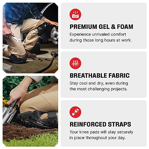 NoCry Professional Knee Pads for Work; Gardening & Construction Knee