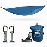 Kammok Wallaby Lightweight Hammock with Straps &ndash; Portable Hammock for Backyard, Park, Camping, Campus, Patios or Hiking &ndash; Built for Everyday Use - Durable Ripstop Nylon, Easy Setup - Glacier Blue